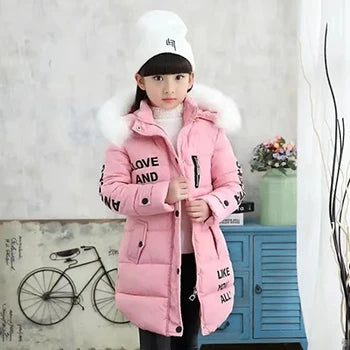 Autumn Winter Girls Jacket Cute Rabbit Bear Keep Warm Little Princess Plush Jacket Hooded Zipper Sweater 3-12 Years Kids Clothes