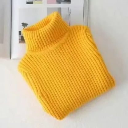 2025 New Sweater Kids Sweaters Autumn Girls Turtleneck Sweaters 1-9Yrs Baby Boys Pullover Winter Knitted Bottoming Boys Sweaters