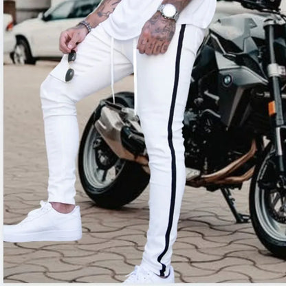 Stripes for Jeans Bike Skinny Jeans Men Stretch Denim Trousers Elastic Waist Big Size European S-4XL Casual Sandbeach Men Pants