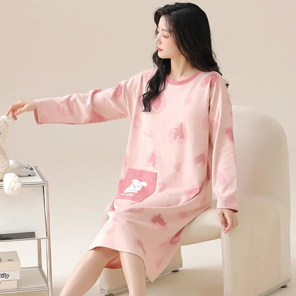 Pink Large Size Women Sets M-5XL Autumn Winter Long Sleeves Long Pants Cute Sleepwear Kawaii Pyjamas Soft Pijamas Girls Pjs Cozy