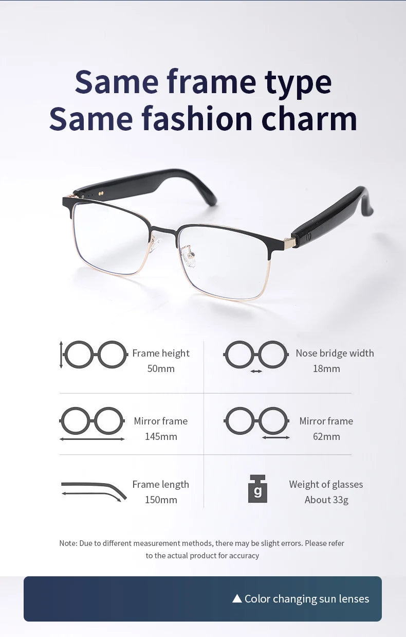 Fashion Sunglasses GS06 Smart Color-changing Bluetooth Glasses Color Change In 3 Seconds For Call/Music /Driving/Navigation