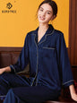 100% Silk Pajamas Set for Women Summer and Autumn Long-sleeved Mulberry Home Service Silk Women's Pocket