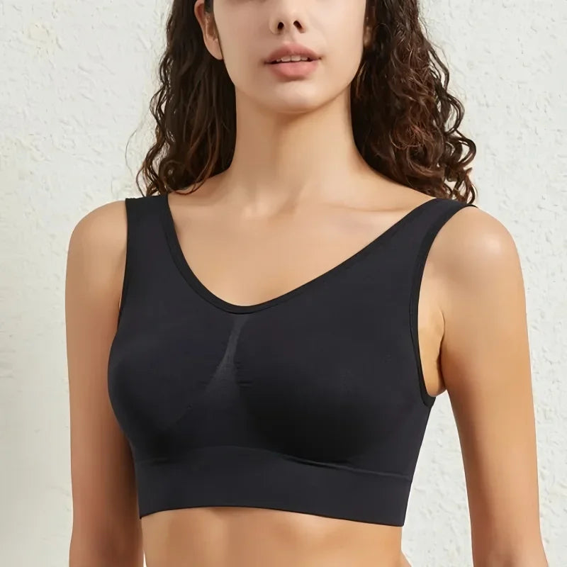 S-5XL Women Seamless Bra Sports Bras Top Female Breathable Soft Brassiere Wireless Nopads Bra Crop Top Solid Color Sexy Lingerie