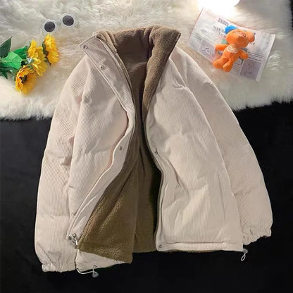 2025 Autumn Winter Kids Thicken Plush Jackets Coat Cotton Padded Clothes Infant Warm Corduroy Outerwear Toddler Thick Clothes