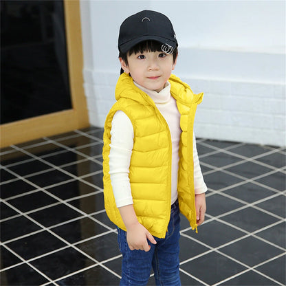 Girls Puffy Jacket Size 14 Child Kids Toddler Baby Boys Girls Sleeveless Winter Solid Coats Hooded Jacket Vest Outer Outwear