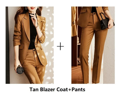 Elegant Women Formal Business Suits Senior Fabric Autumn Winter Professional Office Work Wear Pantsuits Blazers Trousers 3pieces