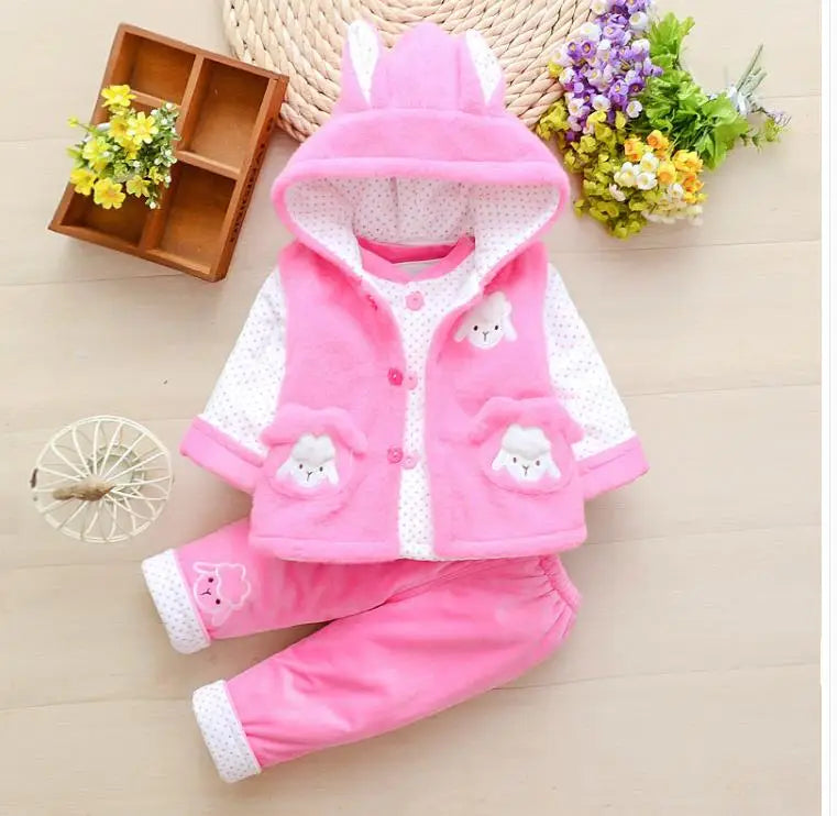 Baby girl's thin cotton three-piece suit