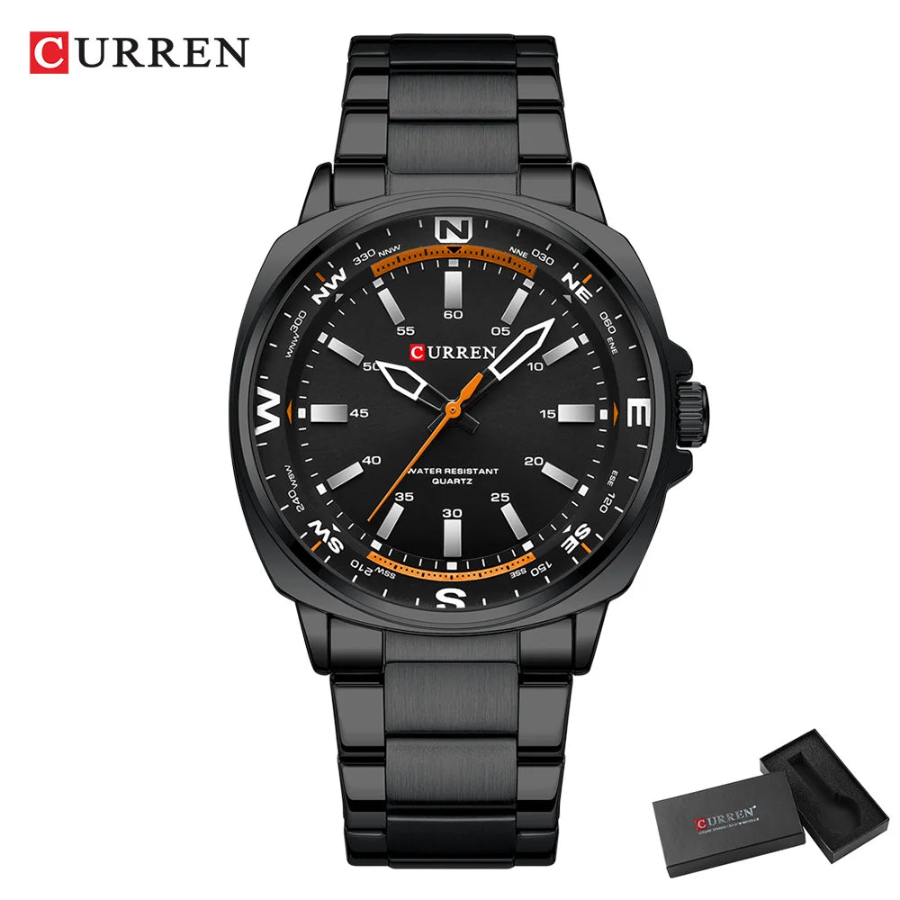 CURREN New Watches for Men Top Brand Luxury Fashion Business Quartz Men’s Wristwatch Stainless Steel Waterproof Sports Clock