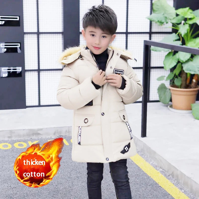 2025 Children Warm Clothing toddler boy Clothes Teen Down Cotton Padded Winter Jackets Hooded Coat Thicken Outerwear Kids Parka