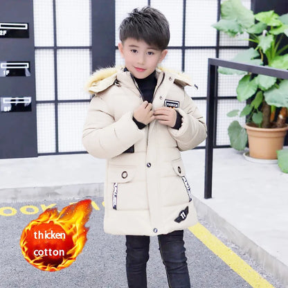 2025 Children Warm Clothing toddler boy Clothes Teen Down Cotton Padded Winter Jackets Hooded Coat Thicken Outerwear Kids Parka