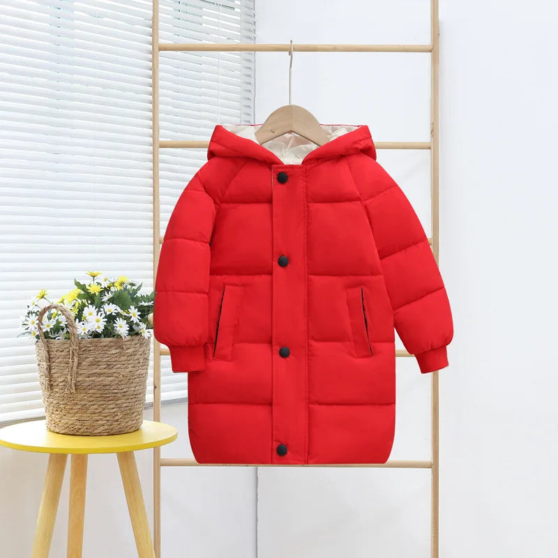 New Winter Girls Jacket Cute Wings Keep Warm Fur Collar Little Princess Coat Hooded Zipper Parka Snowsuit Windproof Outerwear