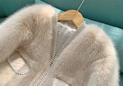 Girls Imitation Fur Coat Winter Children Winter Coat Foreign Style Fur Coat Stylish Coat for Little Girls Princess Style Coat