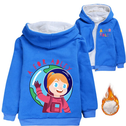 A for Adley Cartoon Boys Coat Children's Clothing for Winter Cotton Kids Parkas Little Girls Zipper Coats Toddlers Baby Jacket