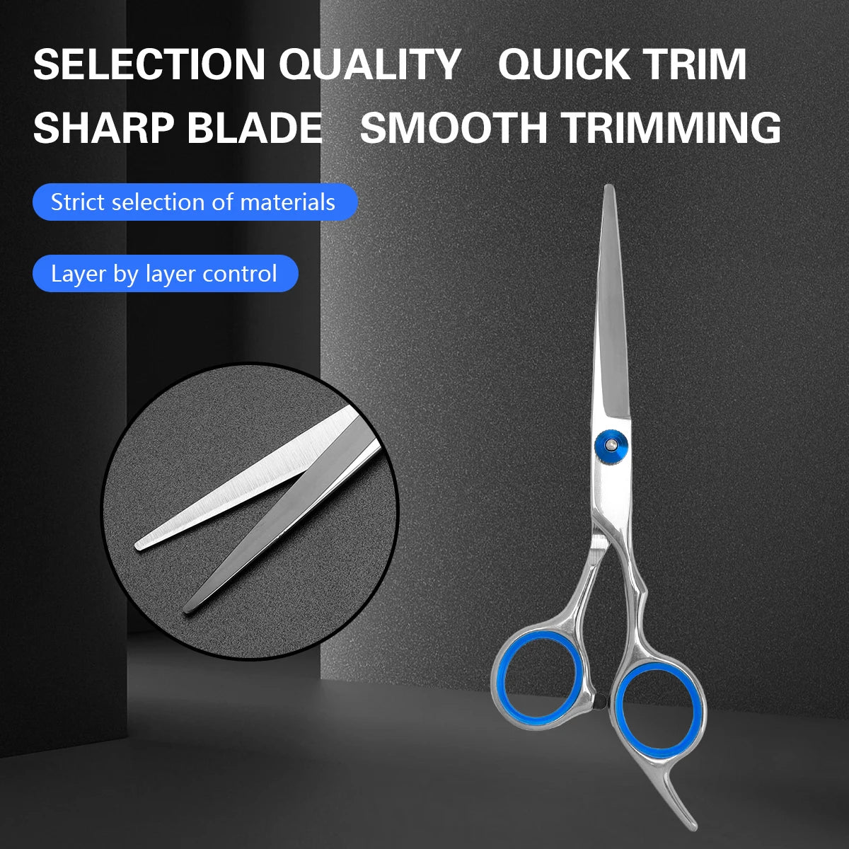 Professional Stainless Steel Scissors for Hair Thinning Clipper 6 inches Hairdressing Products Haircut Trim Hairs Cutting Tool