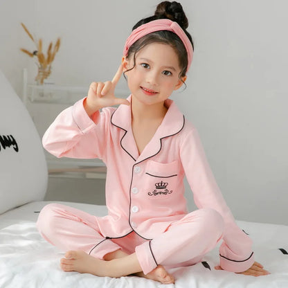 Sping Autumn Baby Girls Clothes Pajamas Sets Boy Pyjamas Kids Homewear Cotton Nightwear Children's Indoor Clothing Pijamas Suit