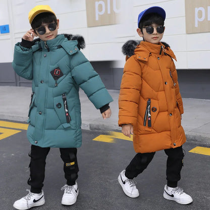 2025 Children Warm Clothing toddler boy Clothes Teen Down Cotton Padded Winter Jackets Hooded Coat Thicken Outerwear Kids Parka