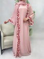 Abaya for Women Embroidery Dress with Scarf 2 Piece Set Dubai Arab Long Robe Morocco Headscarf Gorgeous