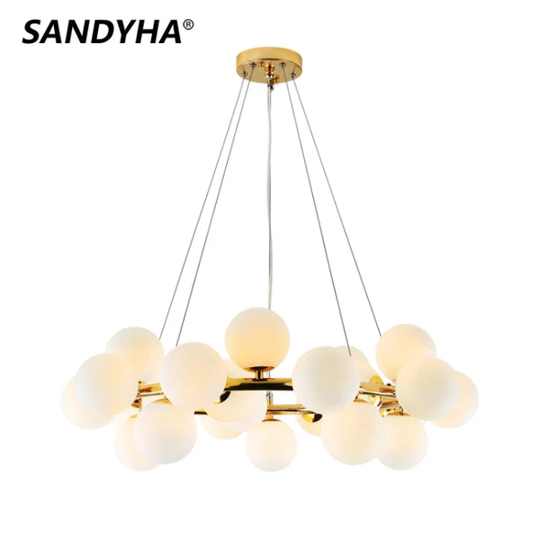 Nordic Magic Beans Pendant Lights Glass Ball Hanging Chandeliers Led Lamps Living Room Bedroom  Restauran Dining Table Lighting