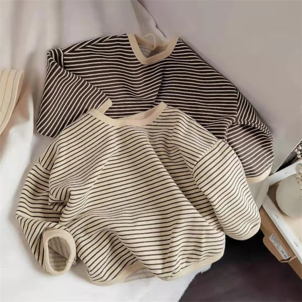 Lawadka 1-8T Cotton Children's Clothing Long Sleeve T-shirts Striped Baby Boy Girl Tops Casual Kids T-shirt Autumn Spring Tee