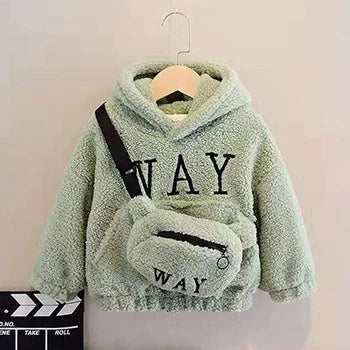 2-9 Year Kids Girls Boys Hoodies Sweatshirt Autumn Winter Warm Fleece Top Fashion Long Sleeve Pullover Sweater Children Clothing