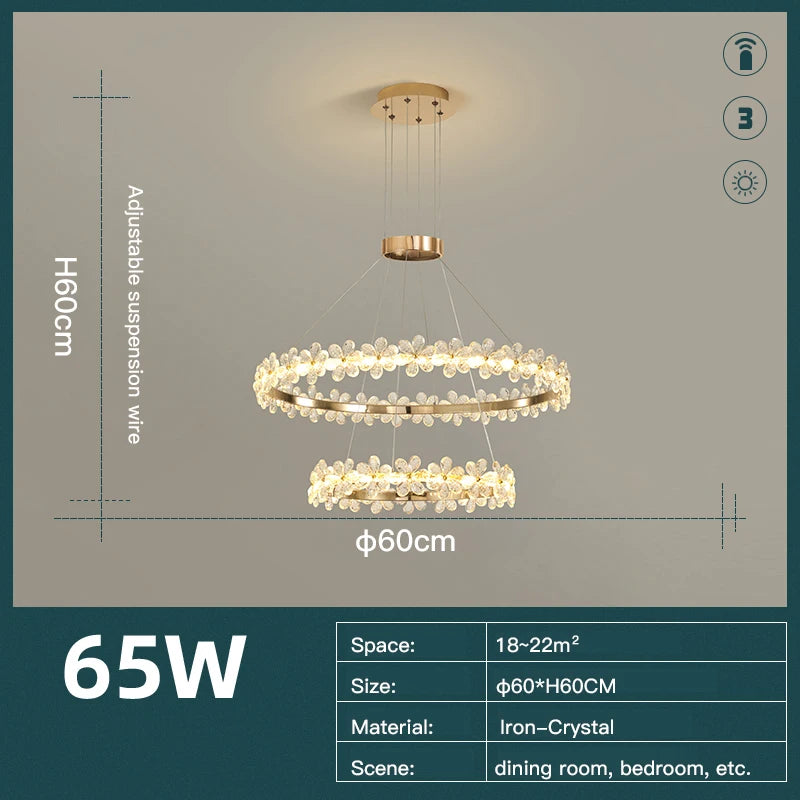 2025 Modern Crystal LED Chandeliers Lamp For Living Dining Room Home Decor Lights Bedroom Dining Table Ligthing Indoor Luminaire