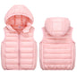 Girls Puffy Jacket Size 14 Child Kids Toddler Baby Boys Girls Sleeveless Winter Solid Coats Hooded Jacket Vest Outer Outwear