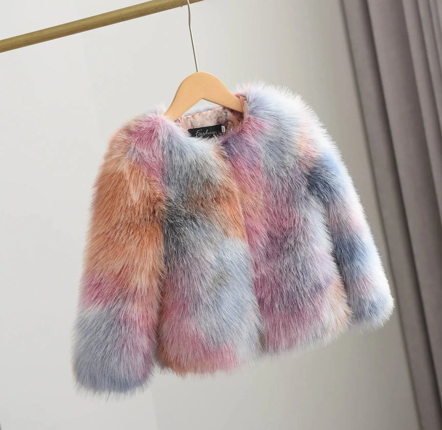 Little Girls Faux Fur Coat Warm Winter Coats Thick Fox Fur Jacket Korean Fashion Kids Plush Outerwear Child High Quality Outwear