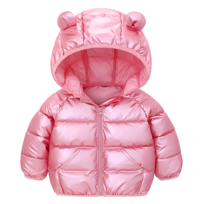 Autumn Winter Baby Girls Boys Jacket Cute Ears Hooded Children Windproof Padded Coat Toddler Long Sleeve Clothing 2 - 6 Years