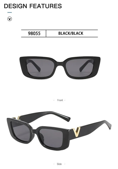 Retro Rectangle Sunglasses Women Brand Designer Vintage Small Frame Sun Glasses Ladies Classic Black Square Oculos De Sol