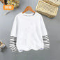 Cotton Children's Clothing Boys Girls T-Shirt Stripe Long Sleeve Kids Clothes Autumn Winter Sweatshirt Tops Tennage 6 8 10 Years