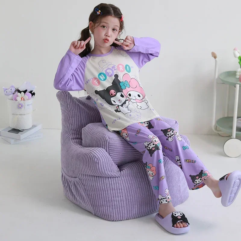 Winter Children Pajama Sets 2025 Cute Girl Cartoon Sleepwear Boys Long Sleeved Pants Pijamas Korean Home Clothes Kid Loungewear