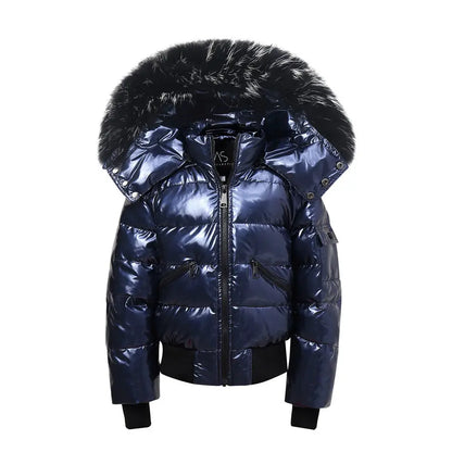 AS Winter kids Down Jackets bomber design coats with nature fur