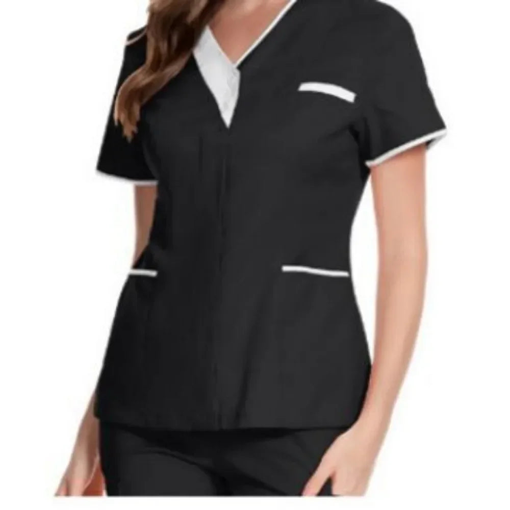 2025 New Hospital Hand Washing Clothes Tops Pure Cotton Skin Friendly Nursing Work Clothes Tops Waiter Uniform Work Clothes