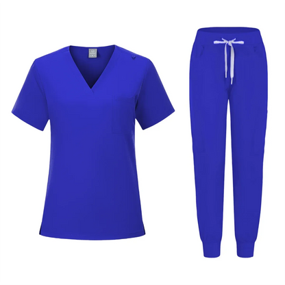 Many Colors Cheap Price V-Neck Women Nursing Uniform Sets Mint Purple Medical Uniform Women Jogger Leg Pants Medical Nurse Sets