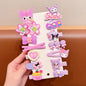 14 Pieces Sanrio Kuromi Stretch Bow Headband Children's Cute Double Ponytail Leather Band Hair Accessory Student Holiday Gift