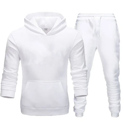 Basic Men/Women 2Pcs/Sets Sweatshirt Hoodies Pants 2025 Male Gyms Fitness Tops Joggers Sportswear Tracksuits