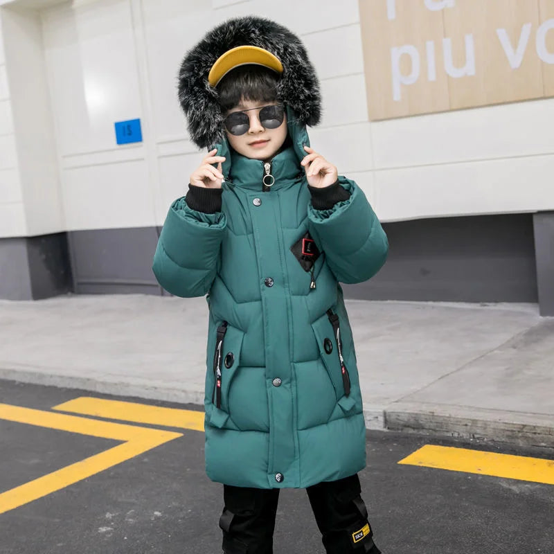 2025 Children Warm Clothing toddler boy Clothes Teen Down Cotton Padded Winter Jackets Hooded Coat Thicken Outerwear Kids Parka