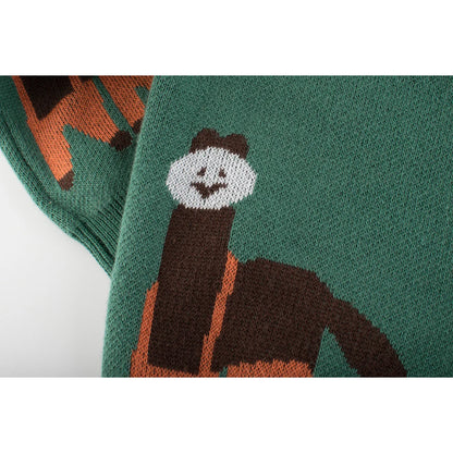 Little Boys Girls Cartoon Animal Cardigan Sweater Toddler Infant Alpaca Giraffe Long Sleeves Knitted Cardigan Sweater Jacket