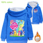 Little Pony Unicorn Winter Hooded Sweater Warm Zipper Jacket for Kids Boy Girl