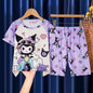 Summer Children's Pajamas Short Sleeve Girls Cartoon Old Boys Boys Home Clothes Set Pajama Sleepwear Robe Clothing Mother Kids