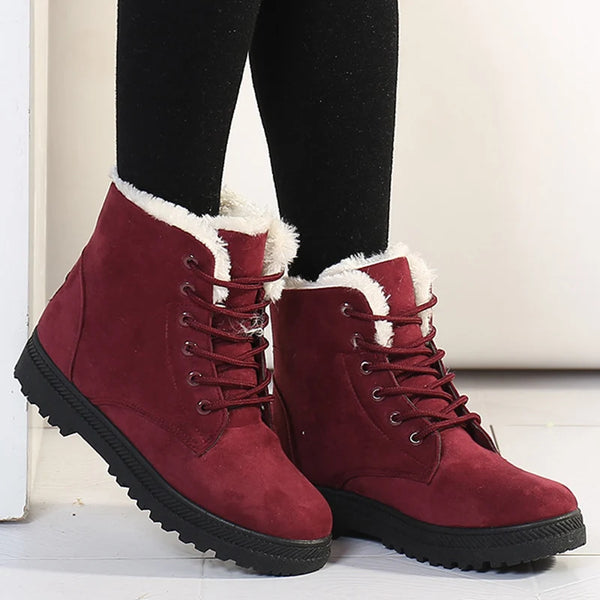 Women's Boots Snow Soft Shoes Woman Platform Ladies Shoes Casual Mid Women's High Boots Flat Winter Girls Boots Botas Mujer