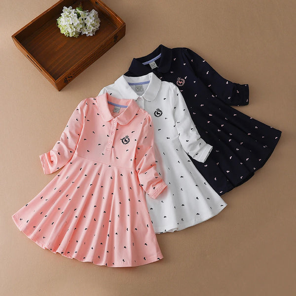 Kids Dress for Girls Spring Autumn Princess Costume 2025 New Long Sleeve Cotton Dress Little Girls Casual Wear Children Clothes