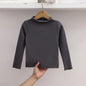 Autumn Winter Fashion Girl Long Sleeve T-Shirt with Ruffle Edges for Kids Soft and Warm Solid Color Children Casual Clothes Tops