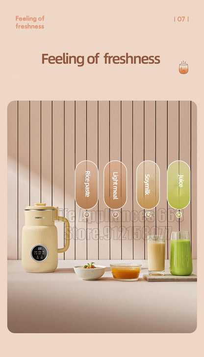 600ml Soybean Milk Machine Portable Food Blender Electric Juicer Mixer Automatic Heating Soymilk Maker Rice Paste Machine 220V