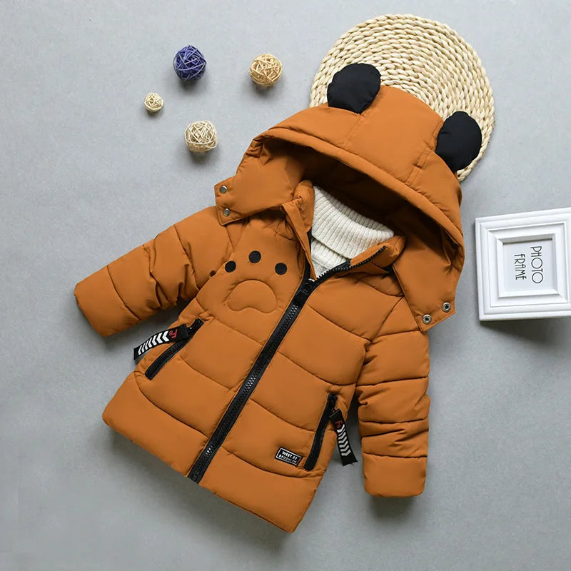 Winter Children Parkas Length Version Jackets for Kids Warm Boys Girls Windbreaker Thicken Baby Outerwear Toddler Coats Clothing