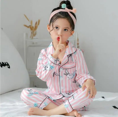 Sping Autumn Baby Girls Clothes Pajamas Sets Boy Pyjamas Kids Homewear Cotton Nightwear Children's Indoor Clothing Pijamas Suit