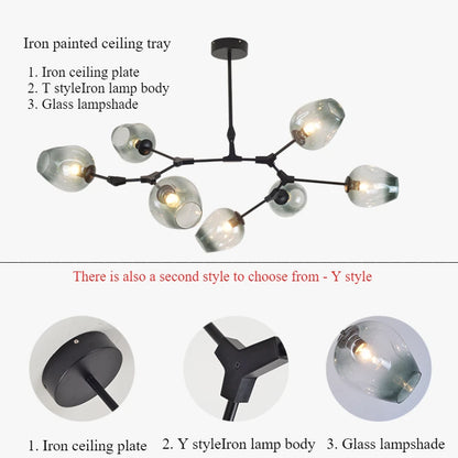 Nordic Chandeliers Dining Table Lighting for Living Room Decor Glass Pendant Ligths Bedroom Decoration Kitchen Island Led Lamps