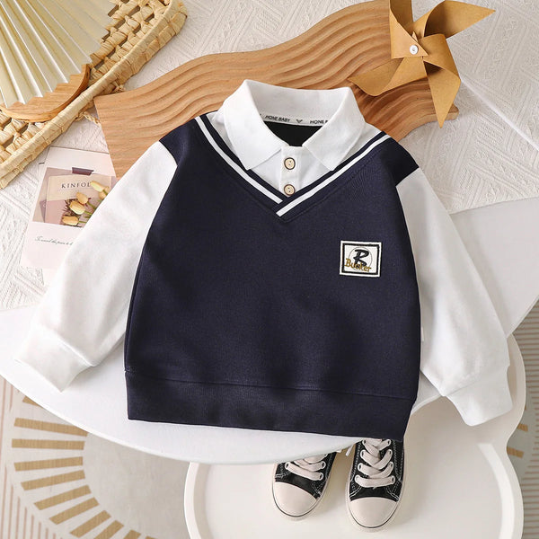 Boys Polo Shirts 2025 Autumn Winter Tops for Kids School Uniform Teenager Blouse Long Sleeve Children T-shirts Baby Tees Clothes