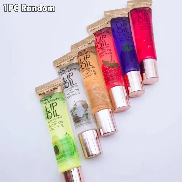 1PC Random Fruit Flavor Lip Gloss Vitamin E Clear Moisturizing Watery Lip Gloss Women Lip Care Lip Oil Kawaii Lips Makeup