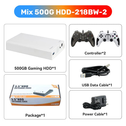 500GB Gaming HDD Retrobat & Launchbox & Playnite OS Retro Video Game Console for PS3/Switch/XBOX/PS2/Wii/WiiU with 38200+ Games